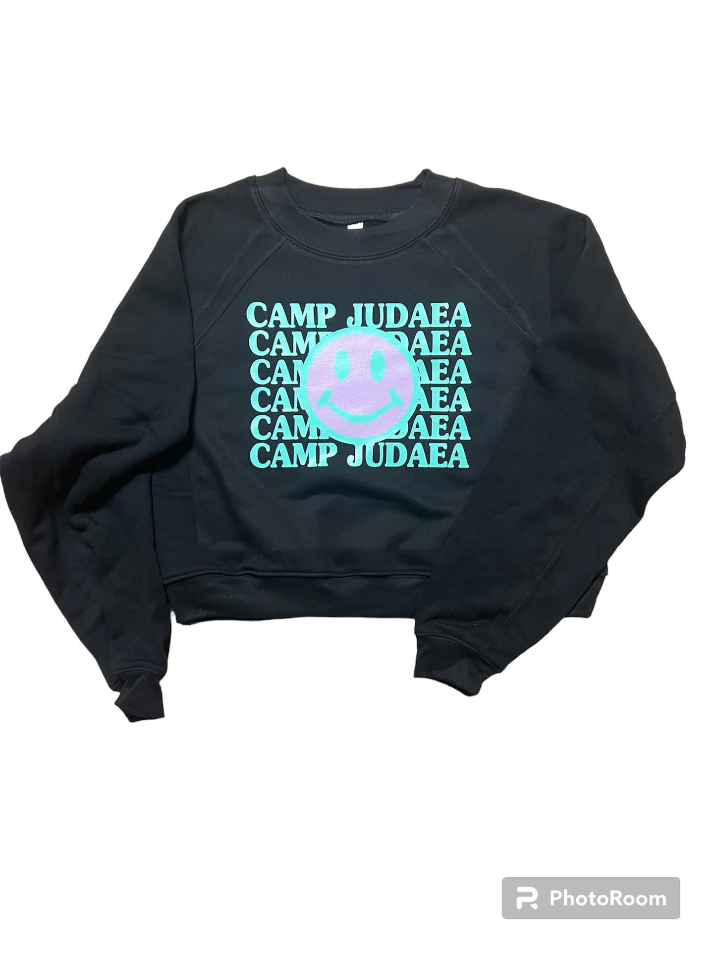 Crop RAGLAN Camp Repeat with Smiley -